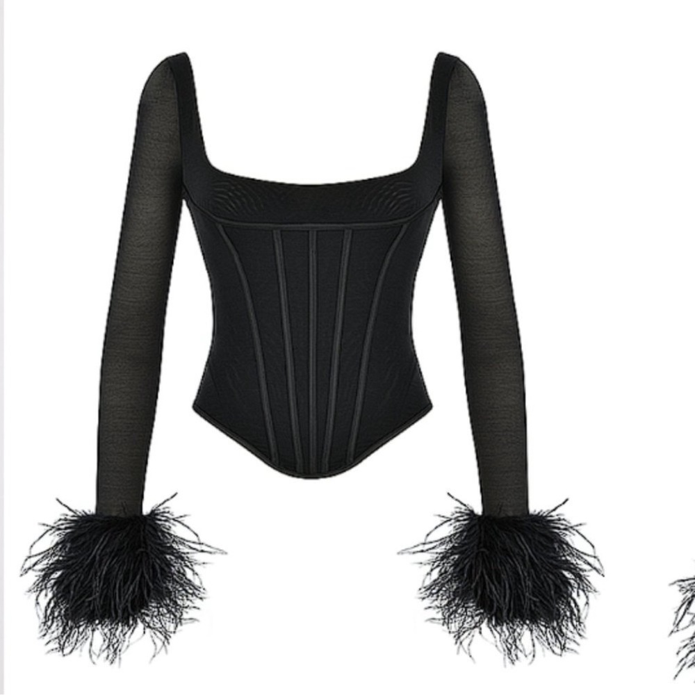 House of CB ‘Stella’ Black Mesh Trimmed Corset Small US4-6 - Picture 3 of 5